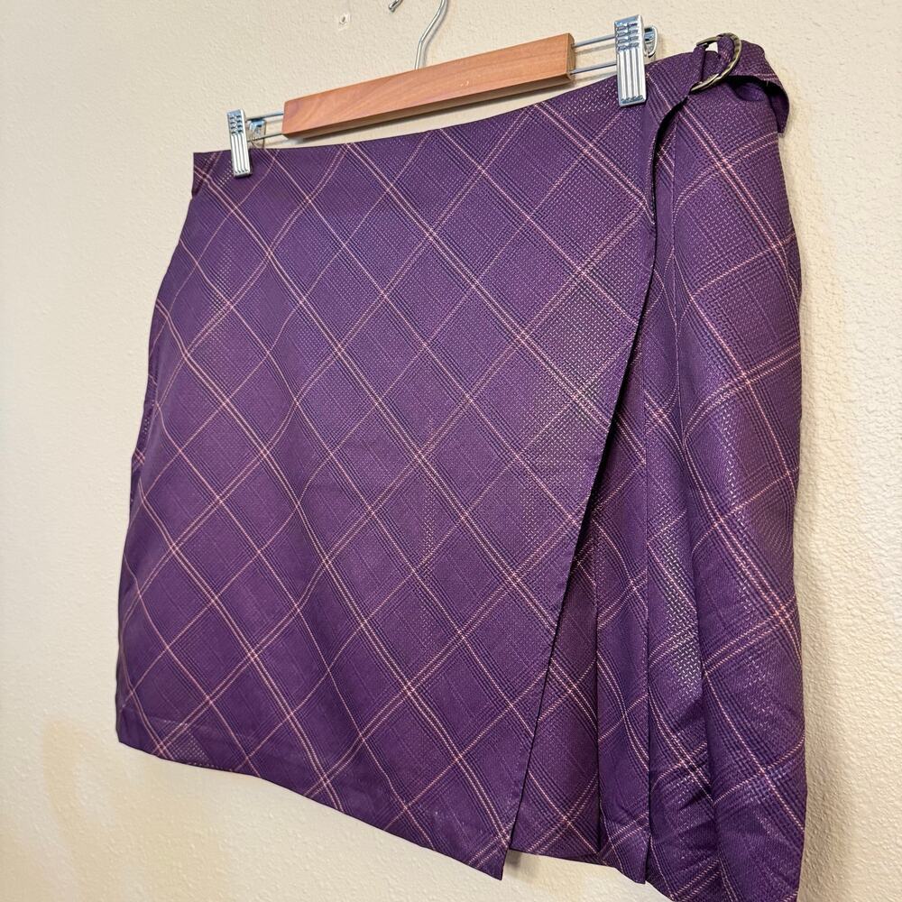 NWT Greg Norman ML75 Performance Golf Skort – Women's Large –Purple Plaid Preppy - Picture 3 of 11